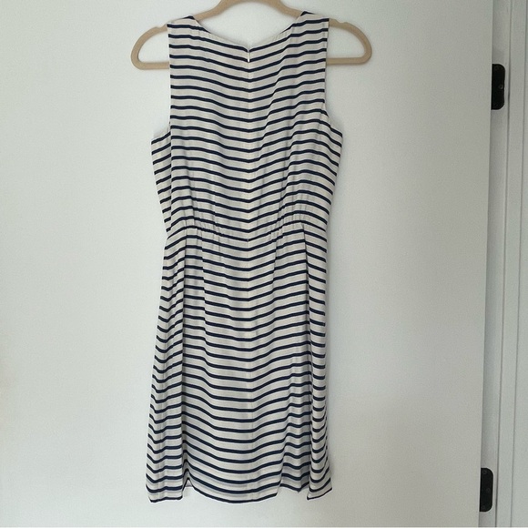 J. Crew Navy and White Striped Sleeveless Dress - Picture 3 of 5